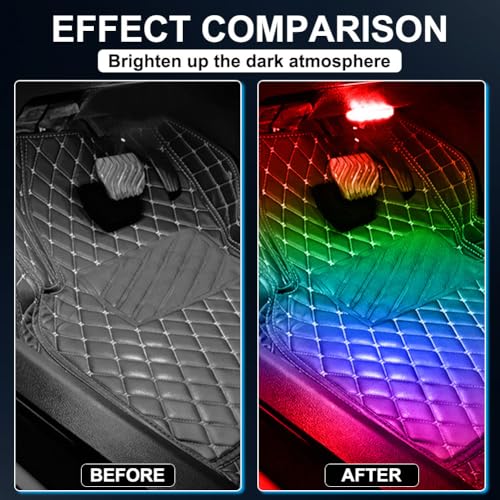 4 luces LED para interiores de coche inalámbricas con contro