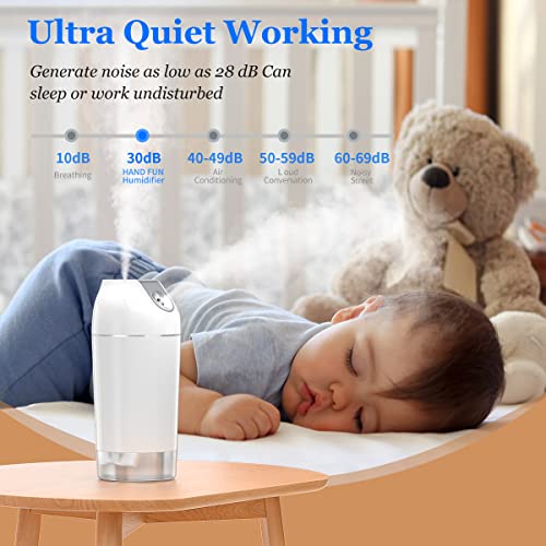 Mini humidificador, funciona con pilas, 16.2 fl oz, pequeño