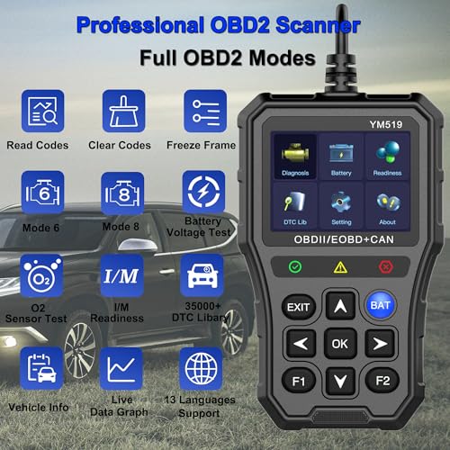 Herramienta de diagnóstico de escáner OBD2, pantalla a color