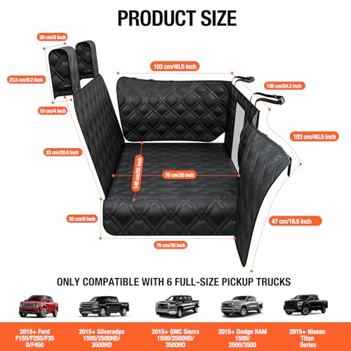 Extensor de asiento trasero de camión para perros, funda imp