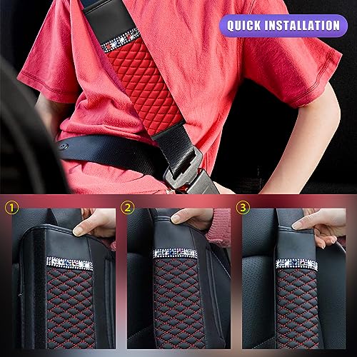 Ziciner 2 fundas de cuero para cinturón de seguridad, fundas