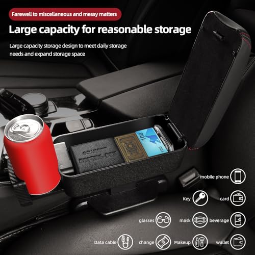 JEYODA Caja para reposabrazos de automóvil con soporte para