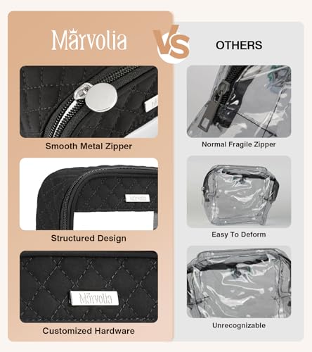 Marvolia Bolsa de maquillaje transparente – Bolsa de aseo tr