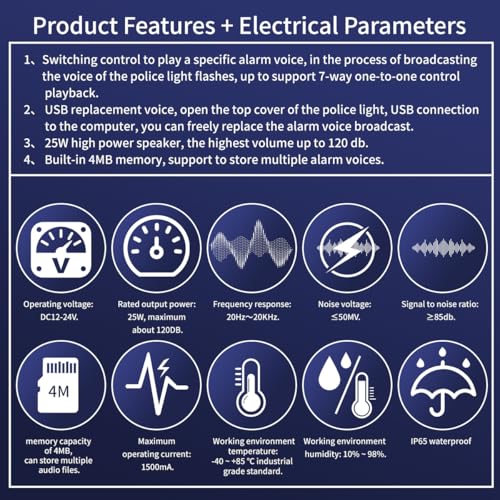 Alarma de luz de sonido, cuernos de seguridad industrial YSG
