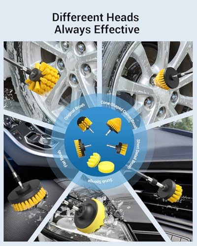 Kit de 30 piezas de detalles de coche, juego de cepillos de