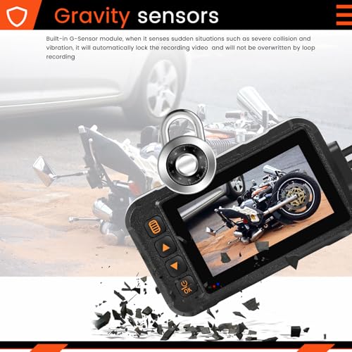 CAMECHO Cámara de salpicadero de motocicleta delantera y tra