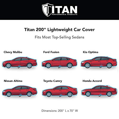 Titan Jet Black Poly 210T - Funda de coche para sedanes de 1