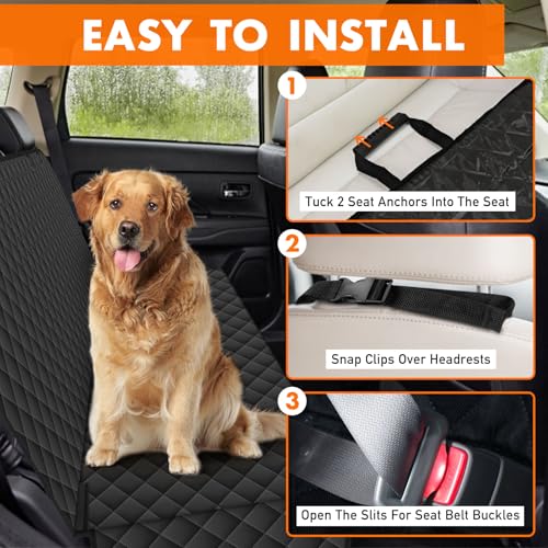 Funda de asiento trasero para perros, impermeable y antidesl