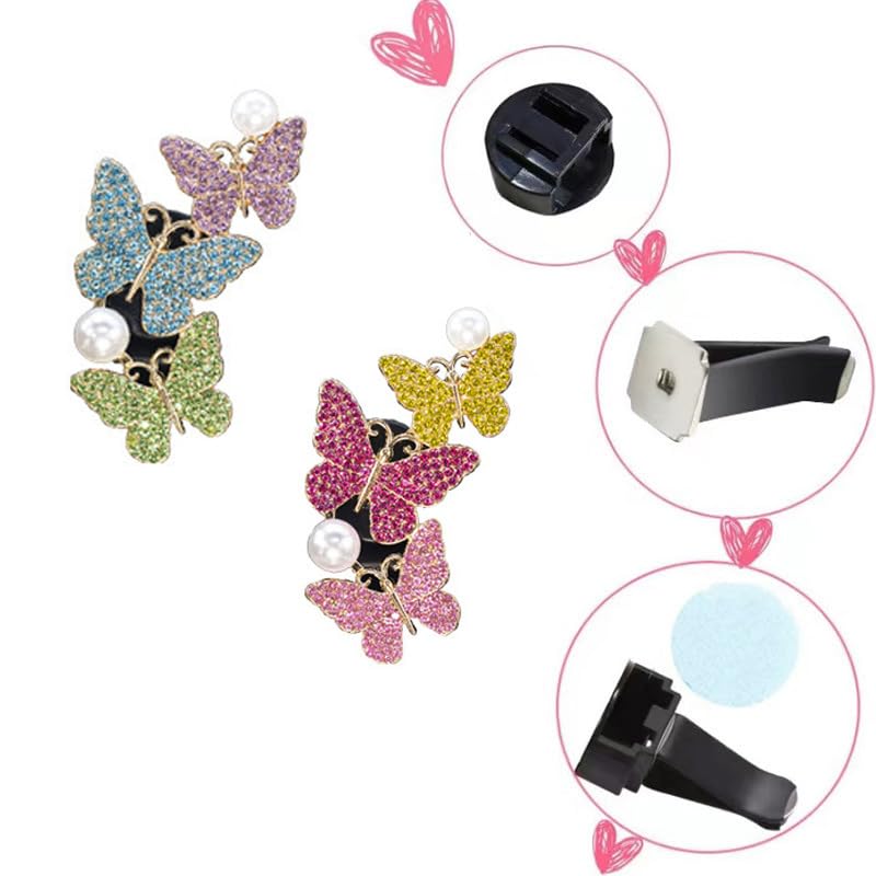 2 clips de mariposa para ventilación de automóvil, decoració