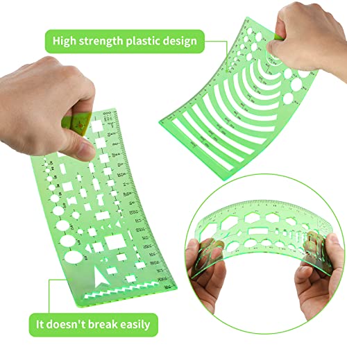 Zonon Kit de plantillas de dibujo geométrico de 16 piezas, p