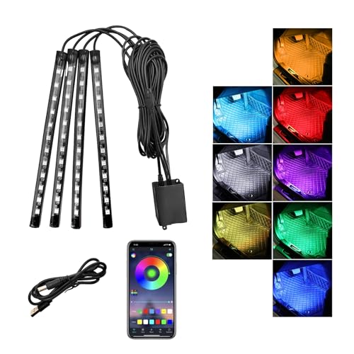 Luces interiores LED para automóvil, RGB 48 LED multicolor,