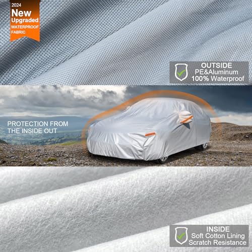 Kayme - Cubierta completa impermeable de 6 capas p/automóvil
