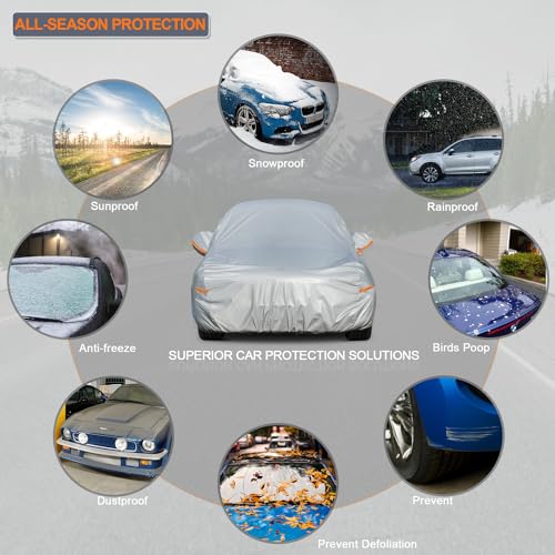 Kayme - Cubierta completa impermeable de 6 capas p/automóvil