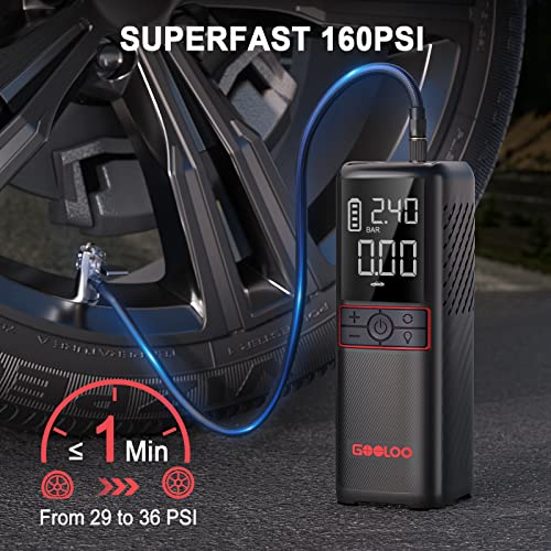 GOOLOO Compresor de aire portátil GT160, inflador de neumáti