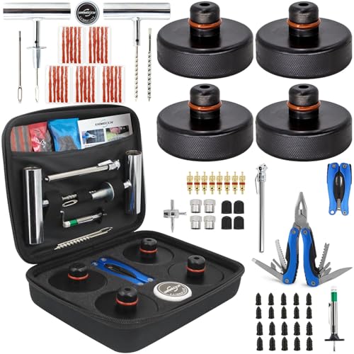 Kit de herramientas de reparación de neumáticos y almohadill