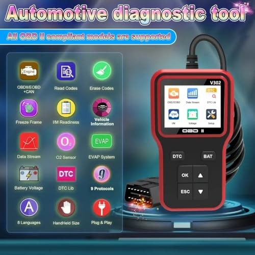 Herramienta de diagnóstico del escáner OBD2, probador de bat