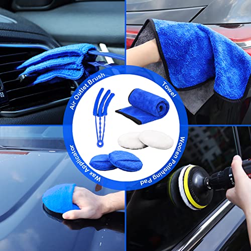 NIKCOSMK Kit de 27 piezas de detallado de automóvil, juego d