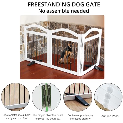 ZJSF Puerta plegable independiente para perros para interior