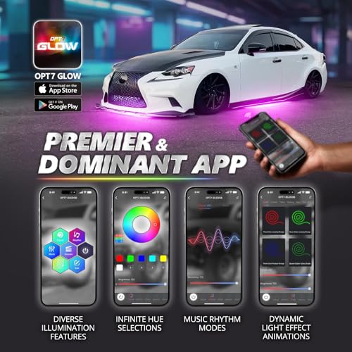 OPT7 Aura Pro - Kit LED para bajo cuerpo con Bluetooth., CAR