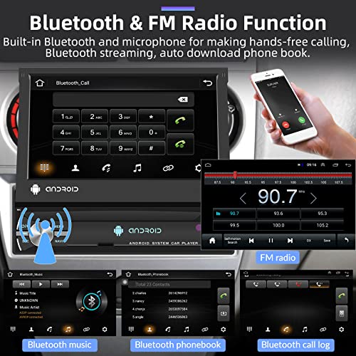 UNITOPSCI 2G 64G Single Din Flip Out Android 13 Car Stereo W