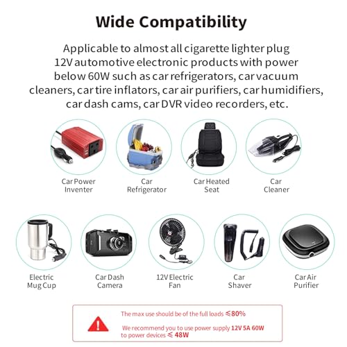 Adaptador de corriente de CA a CC de 12 V, 5 A, 60 W, 100-24