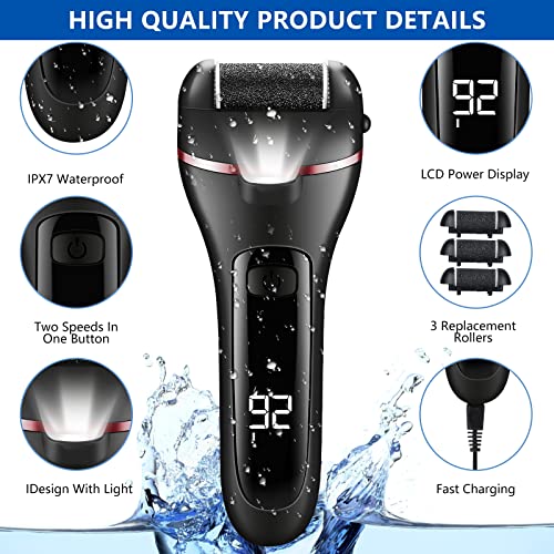 zikillya® Removedor eléctrico de callos de pies, paquete de