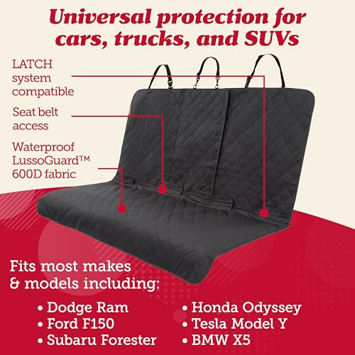 Lusso Gear - Funda para asiento trasero de automóvil para pe