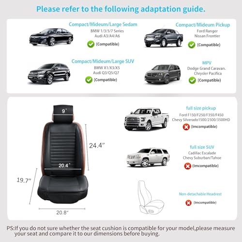 Fundas para asiento delantero del automóvil, 2 unidades, con
