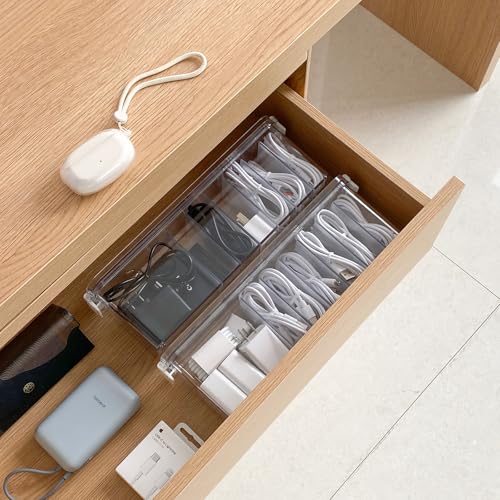 Yesesion Caja organizadora de cables de plástico con 7 compa