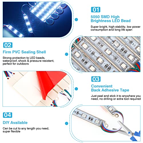 IRONWALLS Luces LED RGB para tiendas, 100 pies, 200 módulos