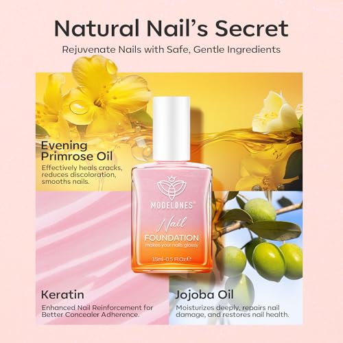 modelones Fortalecedor de uñas de gel transparente, esmalte