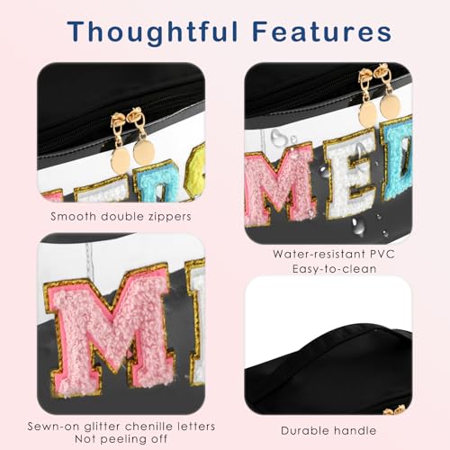 Bolsa de maquillaje de medicina transparente con letras de c
