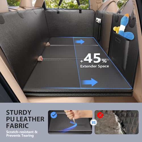 Extensor de asiento trasero para perros, con piel sintética,