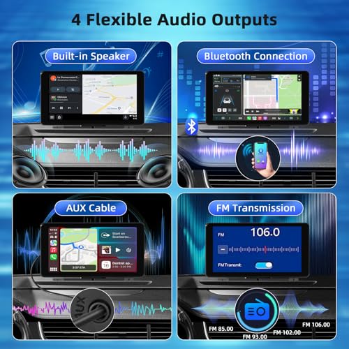 Pantalla Carplay inalámbrica de 7 pulgadas para automóvil, p