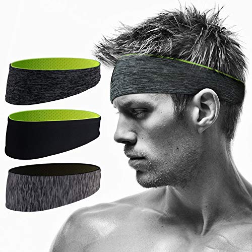 Zollen Diademas para hombre, 3 paquetes de bandas para el su