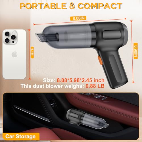 Mini aspiradora de coche de mano, soplador de aire inalámbri