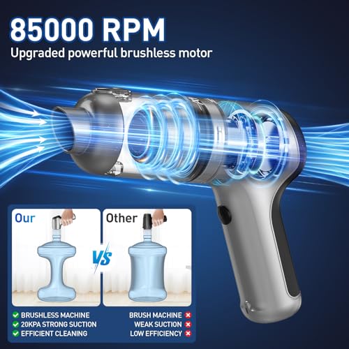 AHNR Aspirador de mano inalámbrico con motor sin escobillas,