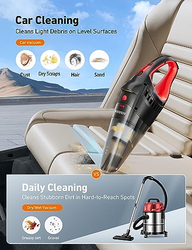 AstroAI Aspiradora y accesorios para automóvil, mini aspirad