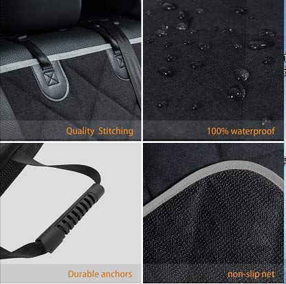 Funda de asiento trasero de automóvil para perro, antidesliz