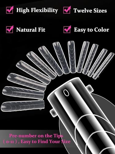EBANKU Ataúd - Moldes de uñas dobles para gel de extensión d