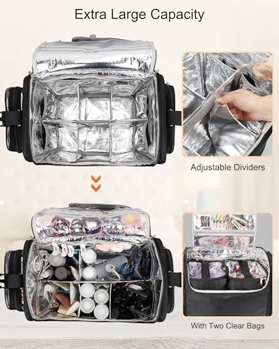 Relavel Estuche de tren de maquillaje rodante, bolsa de viaj