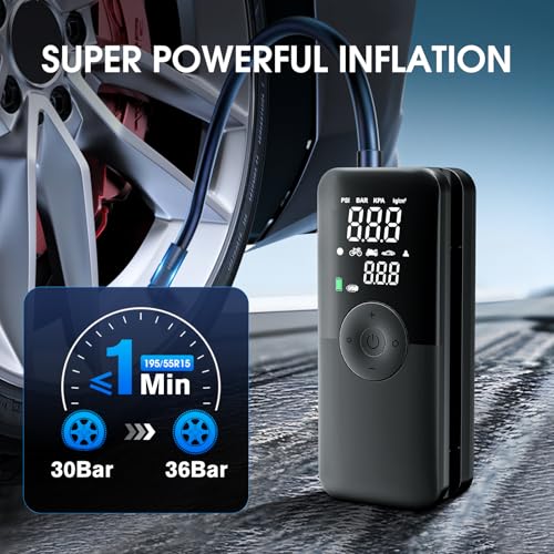 CARSUN Inflador de neumáticos inalámbrico, compresor de aire