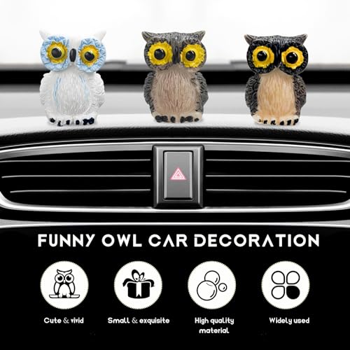6 piezas de mini búho decoración de tablero de automóvil, li