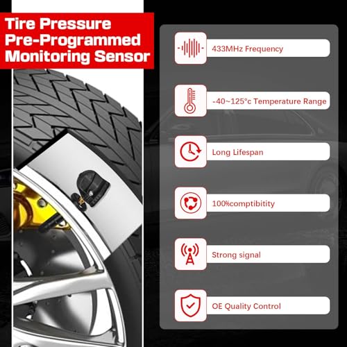 RLP Juego de 4 TPMS Sensor de Sistema de Monitoreo de Presió