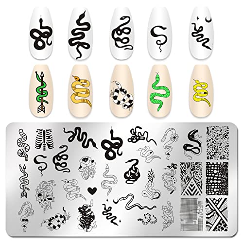 WOKOTO Juego de 6 placas de sello de arte de uñas Holloween