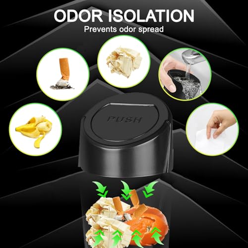 Cubo de basura para automóvil con tapa, paquete de 2 mini cu
