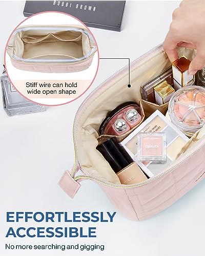 BAGSMART Bolsa de maquillaje de viaje, bolsa de maquillaje a