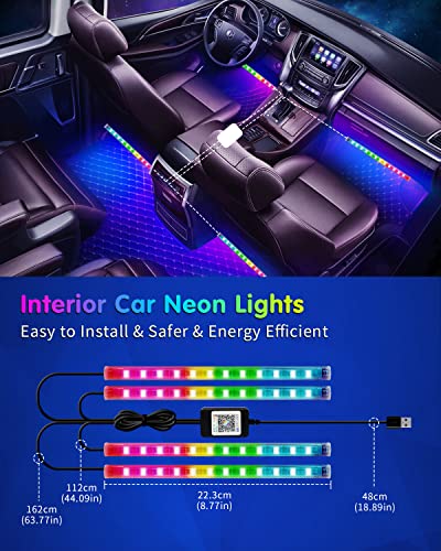 Tira de luces RGB para interior de automóvil con control int