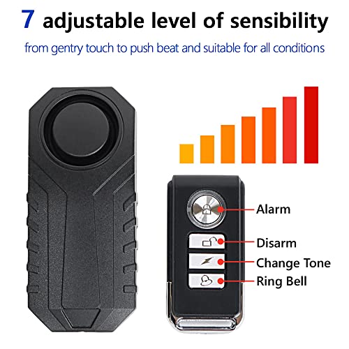 Alarma de bicicleta de 113dB con control remoto, sensor de m