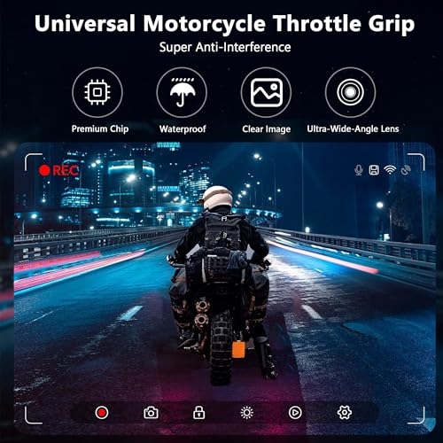 Fydun Cámara de salpicadero de motocicleta, 2 pulgadas, grab